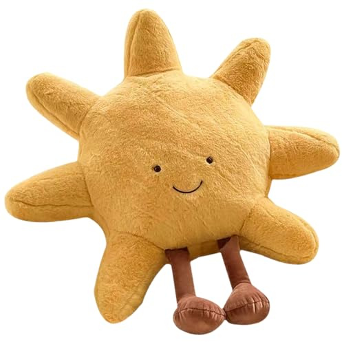 PORUPAEL 30cm Plüschkissen Sonne Mond Plüschtiere Niedliche Stofftiere Weiches Spielzeug Kind Weiches Sofa Dekokissen Für Kinderzimmer Dekoration Geschenk (Sonne)