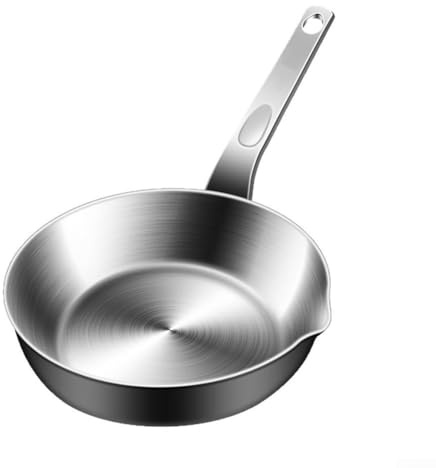 Qualoramall Mini-Omelett-Pfanne, Edelstahl, Eierpfanne, Soßenpfanne, Mini-Bratpfannen mit Ausgießer, kleine Pfanne für 1 Ei für Einzelportion, Kochen, Butter, Schmelzen, Soße, Erhitzen (M)