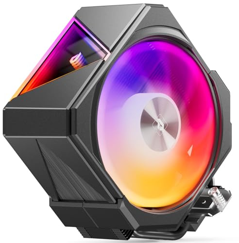 upHere UP1 Elite KC4C ARGB CPU Cooler,Single Tower 4 Heatpipes,120mm PWM Ventilateur CPU Silencieux,Refroidisseur PC avec Infinity Mirror,Ventirad AM4/AM5 & Intel