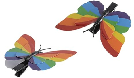 Nicear 8 Stück Regenbogen-Schmetterlings-Haarspangen, Pride-Regenbogen-Accessoires für Männer und Frauen, Feiern, Haarschmuck, Partykostüme