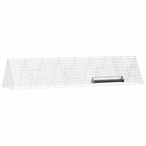 vidaXL Hühnerkäfig Silber 430 x 100 x 85 cm Verzinkter Stahl, Hühnerstall für Garten und Terrasse, robuster Stahlkäfig, wetterfest, sicherer Lebensraum für Geflügel