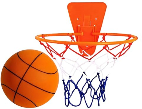 Geräuschloser Basketball – Silent Basketball, Geräuschlose Sportballausrüstung PU-Dribbling-Set Für Den Innenbereich | Leise Trainingskugel Mit Verstellbarem Reifen Für Kinder, Erwachsene, Zuhau