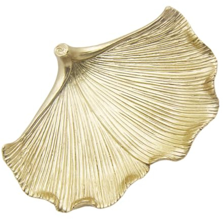 LALAFINA Vassoio Portagioie a Foglia Dorata in Resina, Decorazione | Forma Foglia di Ginkgo, Colore Oro, Stile Creativo e Classico, per Casa e Accessori