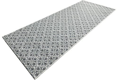 Zala Living Soho Läufer – Küchenläufer rutschfest Teppichläufer Flachgewebe Kurzflor Teppich Küchenteppich Waschbar für Flur, Küche, Wohnzimmer, Badezimmer, Bad – Blau, 80x200cm