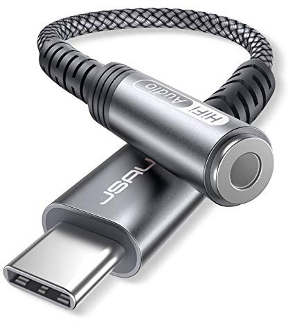 JSAUX - Adaptador de Audio USB C a Jack 3.5 para Samsung S20/S20+/S20 FE/S21/Note20/Note10, Huawei P40/P30 Pro/P20/P20 Pro, Mate40/30/20 Pro, Pixel 4/3