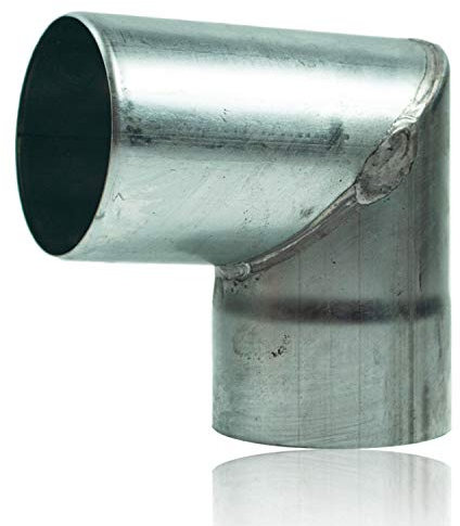 Zink Winkelbogen 76 mm mit 87 Grad, Rohrwinkel mit Einsteckfase für einfache Montage, Rohrwinkelbogen für Titanzink Regenrohre in DN 76