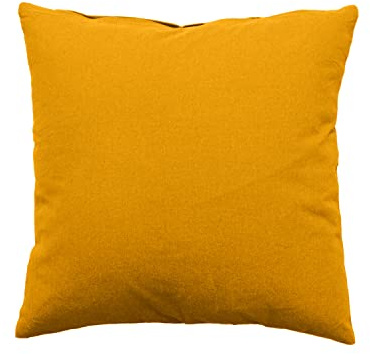 Enjoy Home – Coussins Panama – Déhoussable par Zip - 100% Coton – Tissu certifié Oeko-TEX – 40x40 cm – Moutarde