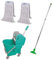 Abbey Professional Heavy Duty Kentucky Mop Handle and Bucket with two 450g Kentucky Mop Heads – Commercial Mop and Bucket Set for Cleaning Hard Floors - Kentucky Mop Bucket 25L – Green