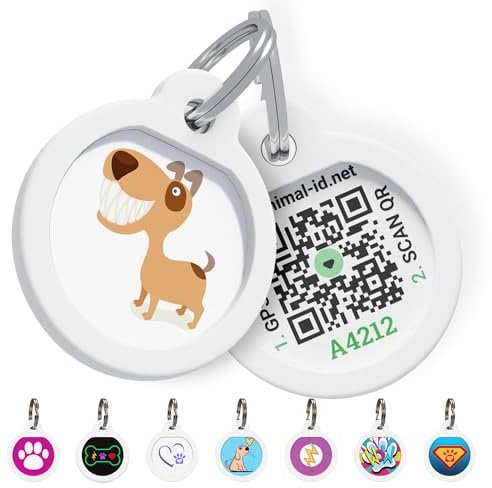 QR Pet ID Tag Happy Dog