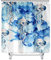 Meiju-shop Mateju Wasserdicht Duschvorhang Staubdicht,3D Quallen Druck Duschvorhänge Waschbar Polyester Stoff Badvorhang mit 12 Duschvorhängeringen für Badewanne Badezimmer (Blaue Quallen,150x180cm)