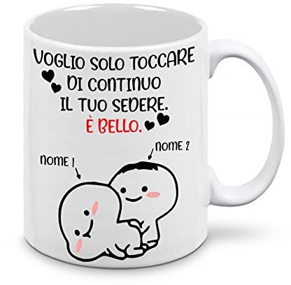 Mr. Gadgets Tazza in Ceramica Personalizzabile con Nomi San Valentino Scherzosa