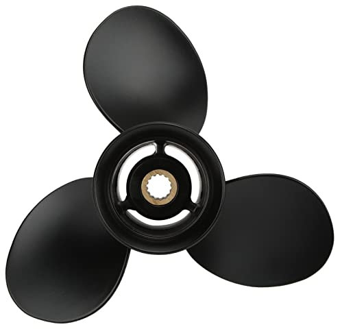 Aluminium-Außenborder für Motoboote, 9 1/4 X 11 Zoll, 3-Blatt-Propeller, 14 Zähne, RH, Aluminiumlegierung, Ersatz für Tohatsu 9,9 PS, 15 PS, 20 PS