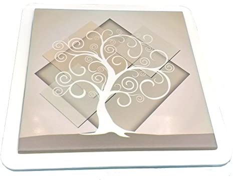 Set 24 Sottopentola Quadretto ALBERO DELLA VITA Rombo Ceramica Bomboniere Matrimonio, Battesimo, Comunione, Laurea, Cresima, Anniversari di Matrimonio e regali utili, originali ed economici (22x22)