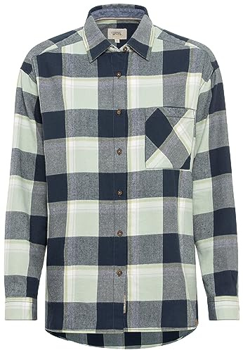 camel active Damen Flanellbluse mit Karomuster Blau, Womenswear-L