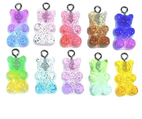 Gummibärchen-Anhänger 40 PCS - Gummiartige Resin Bär für Schlüsselanhänger, Halsketten, Ohrringe und Schmuck