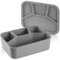 KLIPPSI® Fiambrera de silicona de platino, resistente al calor, resistente al frío, a prueba de fugas, apto para lavavajillas (gris, 4 compartimentos)