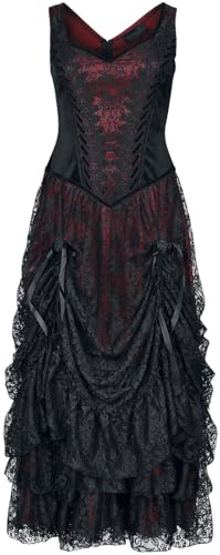 Sinister Gothic Longdress Frauen Langes Kleid schwarz/rot Gothic, Romantik