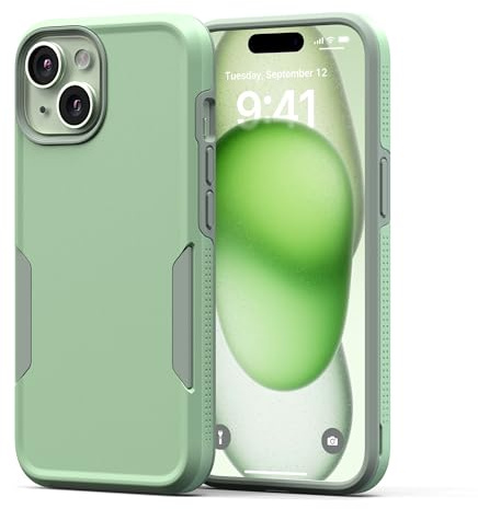 NTG【2023 New compatible for iPhone 15 Case, Heavy-Duty Tough Slim Shockproof [Military Grade Protection] Phone Case for iPhone 15 (6.1 Inch), Green
