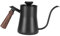 Kaffeekanne mit Schwanenhalsauslauf, 650 ml, Stutzen, Henkel, schmaler Tropfbecher mit Deckel und Thermometer (650 ml, schwarz)