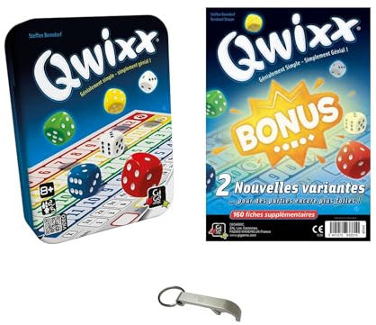 Qwixx Set + Qwixx Bonus + 1 EUR Blumie Flaschenöffner (Qwixx + Bonus)