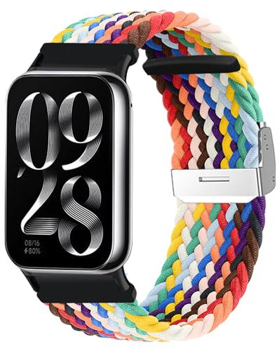 Niboow Armband für Xiaomi Smart Band 9 Pro/Xiaomi Smart Band 8 Pro, Männer Frauen Elastisch Geflochtene Ersatzarmbänder Uhrenarmband für Xiaomi Redmi Watch 5 / Xiaomi Redmi Watch 4 - Bunt