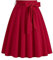 Lazzboy Rock Damen Swing 50s Retro Vintage Rockabilly Knielang Festliche Röck Mit Gürtel Faltenrock Hohe Taille Glockenrock Vinatge Sommer Bow Belt Retro Pocket A Line Skirt (Rot,M)
