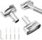 UFURMATE Duschvorhangstangenhalterung, 2 Stück Duschvorhangstange aus Legierung Einzelne drehbare Flanschvorhangstange 180 ° Drehhalterung mit Schrauben - 22 mm (Silber)