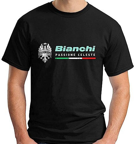 Bianchi Passione Celeste Bicycle Logo Men's T-Shirt Black L