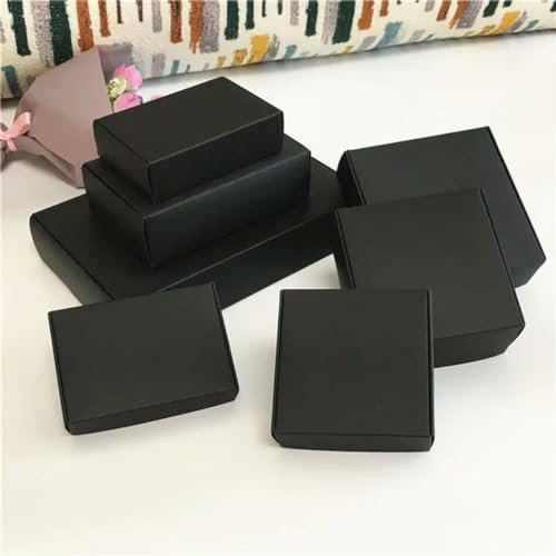 30 Stück leere Kraftpapier-Geschenkbox mit Fenster, handgefertigte Seifenschachtel, Schmuck, Kekse, Geschenk, Süßigkeitenschachtel, Hochzeitsgeschenkbox, Partyzubehör, Schwarz, 7 x 7 x 4 cm