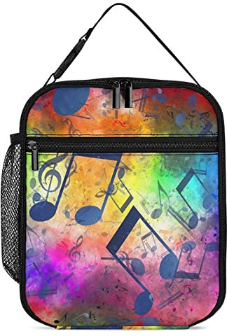 Lunchtasche mit Musiknoten und Notenschlüssel, süße Tragetasche, isolierte Lunch-Tasche für Arbeit, Büro, Reisen, Picknick
