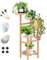 Estantería para plantas de madera de 5 niveles, para interior y exterior, 83,5 cm, con platillo y herramienta de jardín para plantas, varios pisos, soporte para plantas, estantería para balcón,