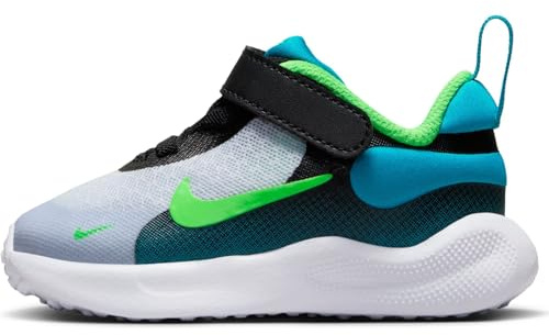 Nike Revolution 7 Schuh für Babys und Kleinkinder, Black/Green Strike-Football Grey, FB7691-005, 21 EU (5C US)
