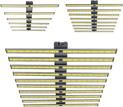 Hobaca 6 Bars UV-Pflanzenwachstumslampe, 630 Watt HPS Hydroponik-LED-Wachstumslicht Mit 640 W Leistung, Hoher PPF-LED-Chip Und 3000 K Spektrumfarbe