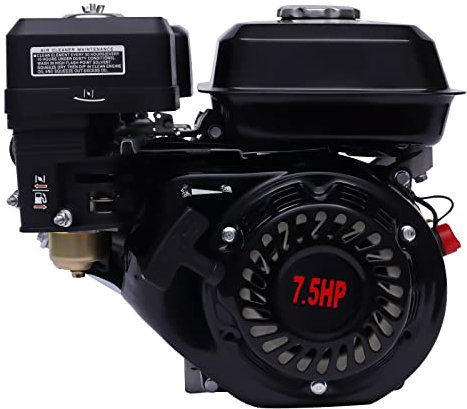 Motore Motocoltivatore Motore termico 4 tempi 7,5 HP Motore a benzina Capacità serbatoio 3,6 L Monocilindrico 3600 rpm Portatile Motore tosaerba, Adatto per l'agricoltura(Nero)
