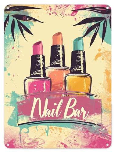 Shopagift Nail Bar Salon Manicure Metal Poster Wall Sign Man Cave Shed Bar Bedroom Home Kitchen - A4
