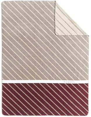 bugatti Decke 150x200 cm - Baumwollmix, Made in Germany, warm & waschbar, Kuscheldecke dunkelrot beige