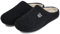 Filzpantoffeln Herren Hausschuhe Pantoffeln im Herbst und Winter Slipper Unisex mit Rutschfest Sohle Filzlatschen(Schwarz, 44/45EU)
