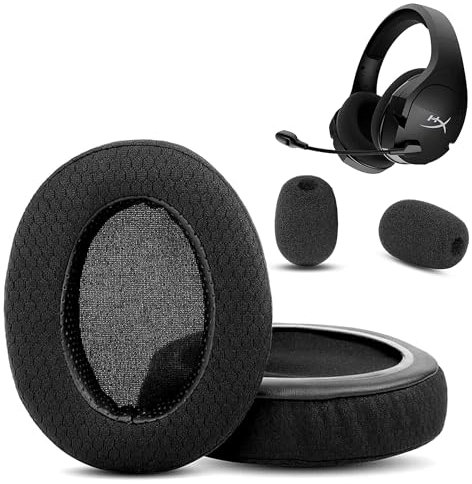 Cloud X 7.1 Earpads,HAIZEEN Earpads Compatible with HyperX Cloud (CloudX) Stinger Core Wireless / 7.1 Gaming Headsets Ear pads Replacement Cushion(Breathable Fabric/High-grade Foam)