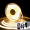 luktix COB LED Strip 10M, 2700K Warm White LED Strips, 24V Dimmable LED Strip Lights, CRI92+,8mm Width, with Remote Control and UKCA Power Supply,for Home Decoration, Kitchen, Mirror (2700k, 10m)