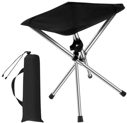 Fyeme Campingklapphocker mit Tragetasche tragbarer Klapphocker Leichtes Campinghocker Komfortabler klappbarer Stuhlstuhl Kompakte Klappcampinghocker zum Camping -Wanderfischen