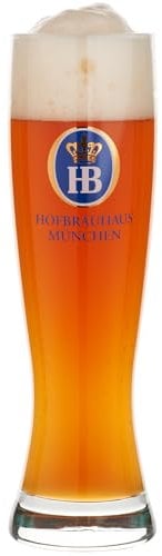 Hofbräuhaus München Weizenbierglas Original Elegante 0,5 l mit HB-Logo | Bierglas 0,5 l als Bier Geschenk für Männer und tolle Bier-Geschenkideen (1 Stück, 0,5 Liter)