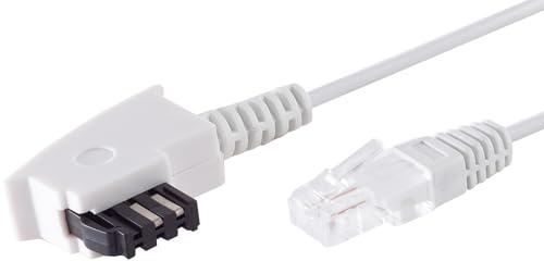 1aTTack.de 1x 3,0m - Routerkabel TAE-F auf RJ45 (8P2C) TAE Kabel Anschlusskabel Router an Telefondose kompatibel mit DSL VDSL ADSL Fritzbox Internet - weiß