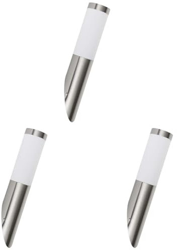 Smartwares – Außenleuchte –Wandfackel – Edelstahl – E27-Sockel – IP44, Silber (Packung mit 3)