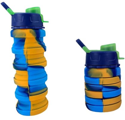 CUAJHNPX gobelet Pliable Tasse d'eau Pliante De Vélo Voyage-Jaune B-500 ML