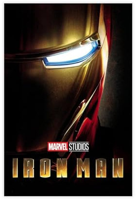 saedba Iron Man Filmplakat Leinwandposter Wandkunst Dekor Druck Bild Gemälde für Wohnzimmer Schlafzimmer Dekoration 60 x 90 cm