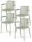 KHG Gartenstuhl 4er Set Mint-Grün, Bistrostuhl mit Armlehnen aus Polypropylen, stapelbar, Outdoor, 110 kg belastbar, 57x80x59 cm