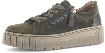 Gabor Damen Low-Top Sneaker, Frauen Halbschuhe,Komfortable Mehrweite (H),Freizeit,sportlich,straßenschuhe,Oliv/Forest,41 EU / 7.5 UK