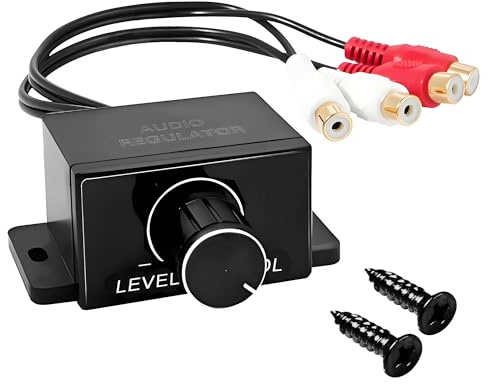 Universal RCA Remote Amplifier Level Controller with Bass Control Knob | Sub-AMP Lautstärkeregler Kabel für Auto, Motorrad, Lautsprecher, Heimkino