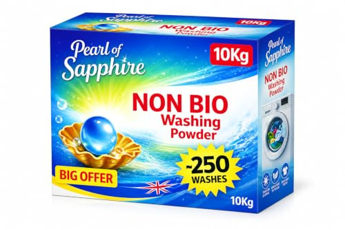Non-Bio washing Powder Family pack 10 Kg box/bucket – Powerful stain removal, Deep Clean, Fresh Linen Scent and Gentle on Skin - 250 Washes Made in UK Laundry Detergent (10Kg Bucket)