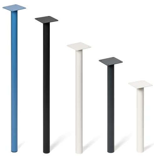 HOLZBRINK Tischbeine Metall Schwarz - Tischkufen für Esstisch & Schreibtisch - Stahl Tischgestell Industrial - Möbelbeine DIY für Couchtisch, Küchentisch & Arbeitstisch - Modell: HLT-14C